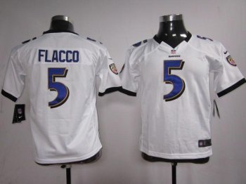 Kids Nike Baltimore Ravens #5 Joe Flacco White Nike NFL Jerseys Cheap