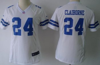 Cheap Women Nike Dallas Cowboys 24 Claiborne White Nike NFL Jerseys