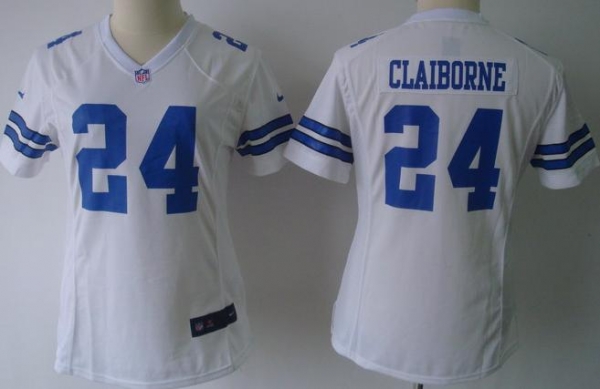 Cheap Women Nike Dallas Cowboys 24 Claiborne White Nike NFL Jerseys