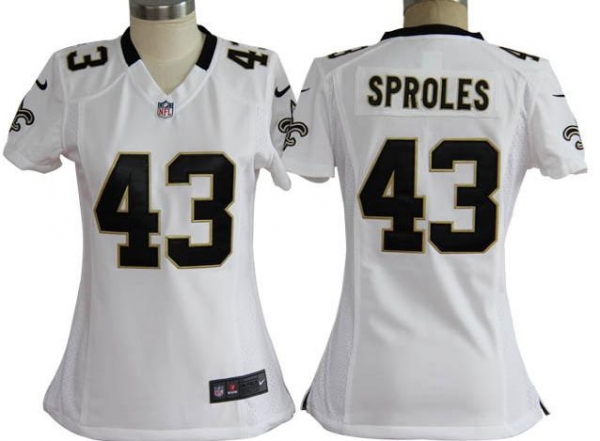 Cheap Women Nike New Orleans Saints 43 Sproles White Nike NFL Jerseys