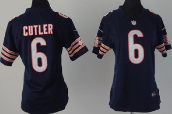 Cheap Women Nike Chicago Bears 6 Cutler Blue Nike NFL Jerseys