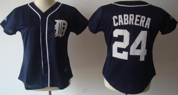 Cheap Women Detroit Tigers 24 Cabrera Black 2011 Women's MLB Jerseys