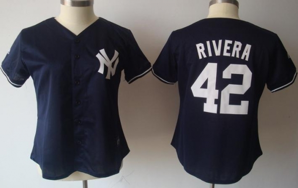 Cheap Women New York Yankees 42 Mariano Rivera Black 2011 Women's MLB Jerseys