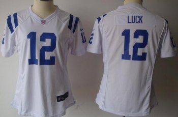 Cheap Women Nike Indianapolis Colts #12 Andrew Luck White Nike NFL Jerseys