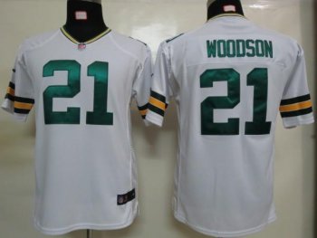 Kids Nike Green Bay Packers #21 Charles Woodson White Nike NFL Jerseys Cheap