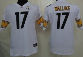 Kids Nike Pittsburgh Steelers #17 Mike Wallace White Nike NFL Jerseys Cheap