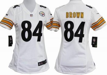 Cheap Women Nike Pittsburgh Steelers #84 Antonio Brown White Nike NFL Jerseys