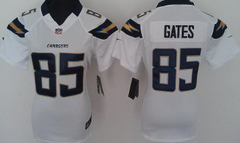 Cheap Women Nike San Diego Chargers 85# Antonio Gates White Nike NFL Jerseys