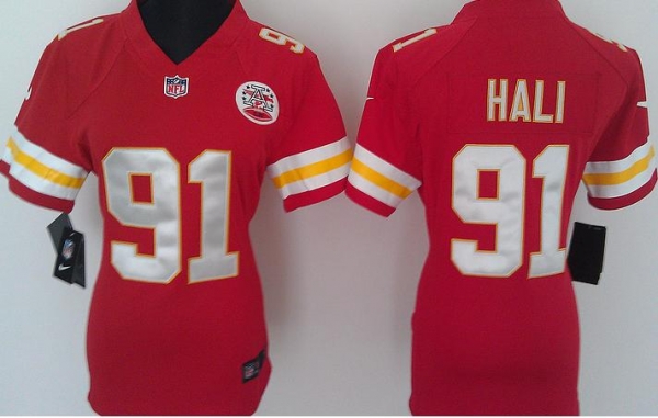 Cheap Women Nike Kansas City Chiefs 91 Tamba Hali Red Nike NFL Jerseys