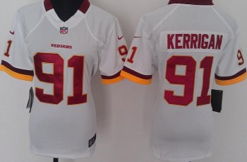 Cheap Women Nike Washington Redskins 91 Kerrigan White Nike NFL Jerseys