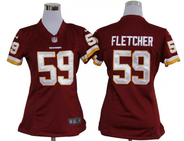 Cheap Women Nike Washington Redskins 59# London Fletcher Red Nike NFL Jerseys