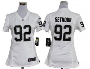 Cheap Women Nike Oakland Raiders 92 Richard Seymour White Nike NFL Jerseys