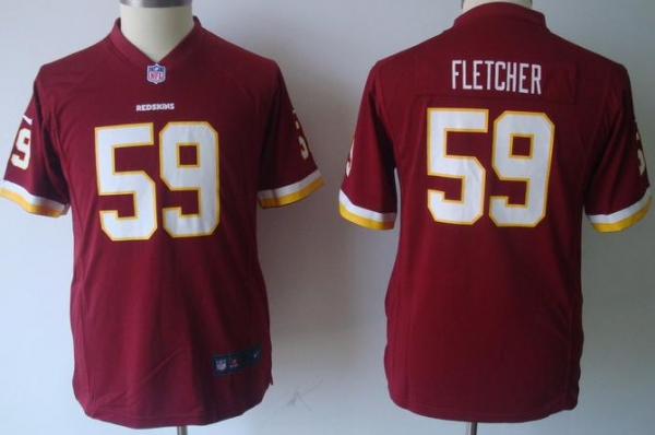 Kids Nike Washington Redskins 59# London Fletcher Red Nike NFL Jerseys Cheap