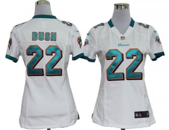 Cheap Women Nike Miami Dolphins 22 Bush White Nike NFL Jerseys