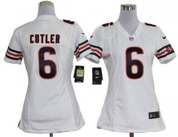 Cheap Women Nike Chicago Bears 6# Jay Cutler White Nike NFL Jerseys