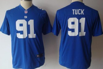 Kids Nike New York Giants 91# Justin Tuck Blue Nike NFL Jerseys Cheap