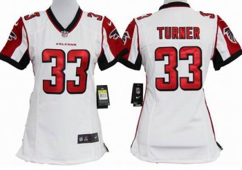 Cheap Women Nike Atlanta Falcons #33 Michael Turner White Nike NFL Jerseys