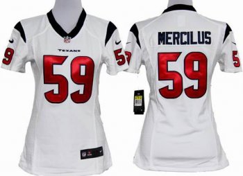 Cheap Women Nike Houston Texans #59 Whitney Mercilus White Nike NFL Jerseys