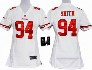 Cheap Women Nike San Francisco 49ers #94 Justin Smith White Nike NFL Jerseys