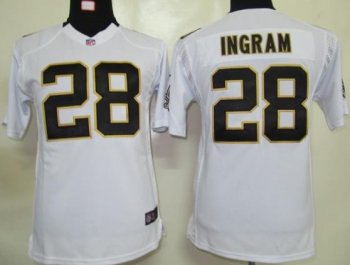 Kids Nike New Orleans Saints 28 Mark Ingram White Nike NFL Jerseys Cheap