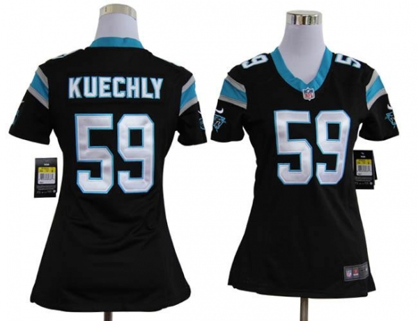 Cheap Women Nike Carolina Panthers 59 Kuechly Black Nike NFL Jersey