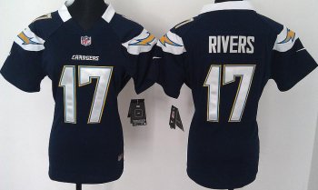 Cheap Women Nike San Diego Chargers 17# Philip Rivers Dark Blue Nike NFL Jerseys