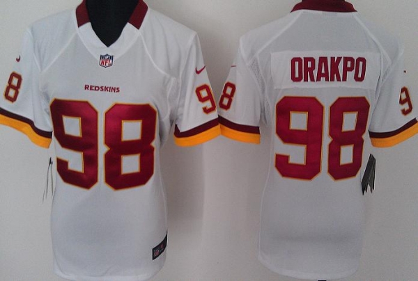 Cheap Women Nike Washington Redskins 98 Orakpo White Nike NFL Jerseys