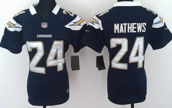 Cheap Women Nike San Diego Chargers 24# Ryan Mathews Dark Blue Nike NFL Jerseys