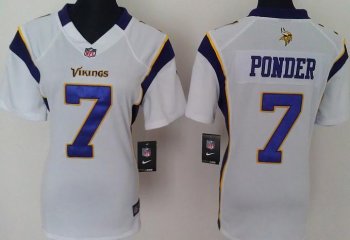 Cheap Women Nike Minnesota Vikings 7# Christian Ponder White Nike NFL Jerseys