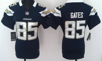 Cheap Women Nike San Diego Chargers 85# Antonio Gates Dark Blue Nike NFL Jerseys