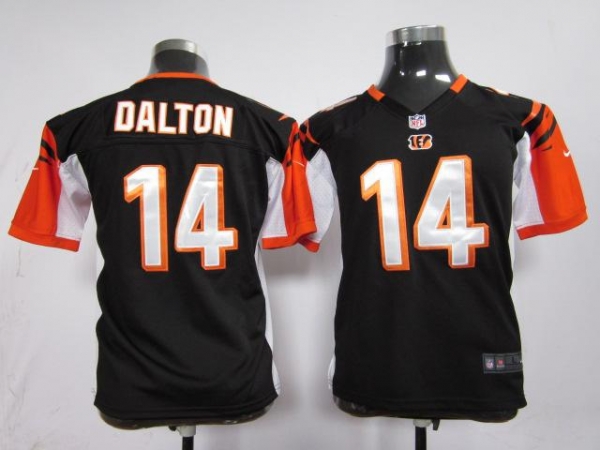 Kids Nike Cincinnati Bengals 14# Andy Dalton Black Nike NFL Jerseys Cheap