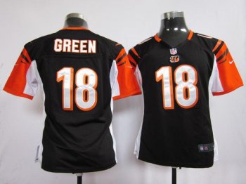 Kids Nike Cincinnati Bengals 18 Green Black Nike NFL Jerseys Cheap