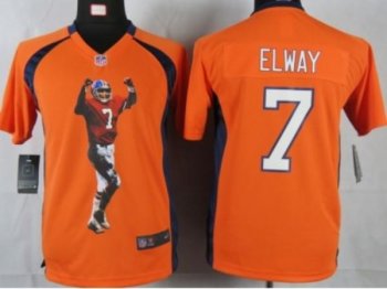 Nike Kids Denver Broncos #7 elway orange portrait fashion game jerseys Cheap