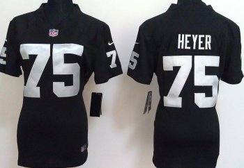 Cheap Women Nike Oakland Raiders #75 Stephon Heyer Black Nike NFL Jerseys