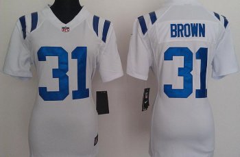 Cheap Women Nike Indianapolis Colts 31# Donald Brown White Nike NFL Jerseys