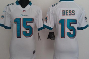 Cheap Women Nike Miami Dolphins 15 Davone Bess White Nike NFL Jerseys