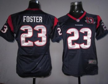 Cheap Women Nike Houston Texans #23 Arian Foster Blue Nike NFL Jerseys W 10th Patch