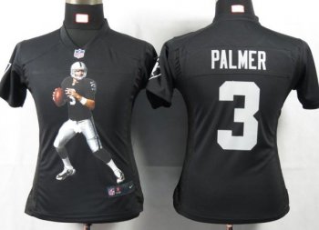 Cheap Women Nike Oakland Raiders 3 Palmer Black Portrait Fashion Game Jersey