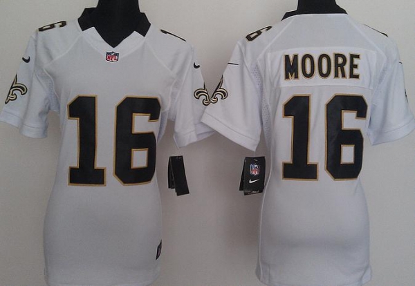 Cheap Women Nike New Orleans Saints 16 Lance Moore White Nike NFL Jersey