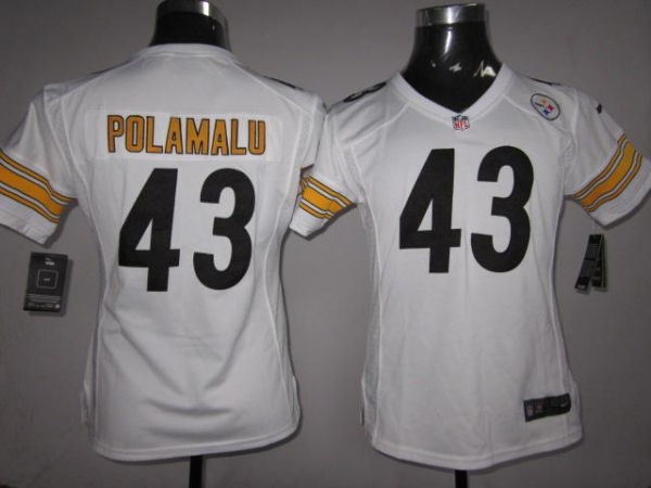 Cheap Women Nike Pittsburgh Steelers 43 Popamalu White Nike NFL Jerseys