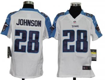 Kids Nike Tennessee Titans 28# Chris Johnson White Nike NFL Jerseys Cheap