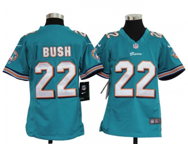 Kids Nike Miami Dolphins 22 Bush Green Nike NFL Jerseys Cheap