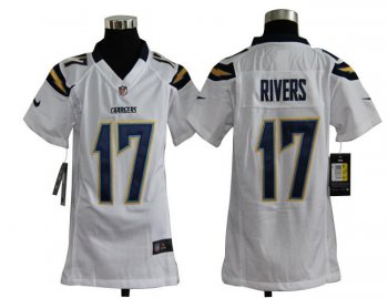 Kids Nike San Diego Chargers 17# Philip Rivers White Nike NFL Jerseys Cheap