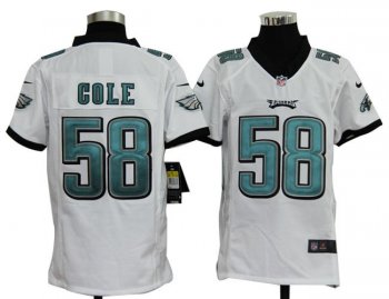 Kids Nike Philadelphia Eagles 58 Trent Cole White Nike NFL Jerseys Cheap