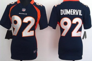 Cheap Women Nike Denver Broncos 92# Elvis Dumervil Blue Nike NFL Jerseys