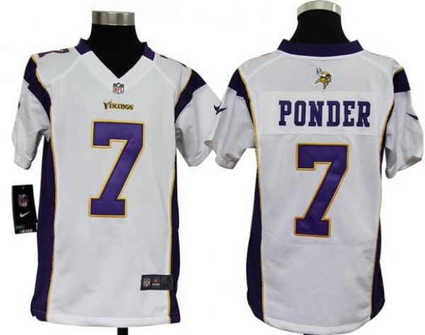 Kids Nike Minnesota Vikings 7# Christian Ponder White Nike NFL Jerseys Cheap