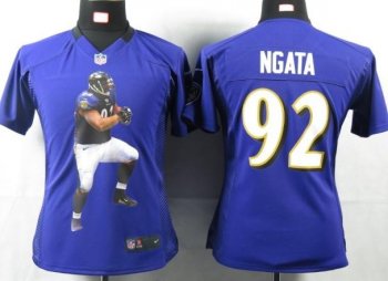 Cheap Womens Nike Baltimore Ravens 92 Ngata Purple Portrait Fashion Game Jersey