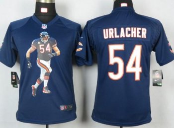 Kids Nike Chicago Bears 54 Urlacher Blue Portrait Fashion Game Jersey Cheap