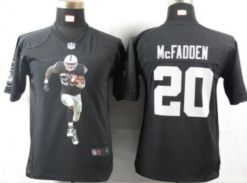 Kids Nike Oakland Raiders 20 McFADDEN Black Portrait Fashion Game Jerseys Cheap