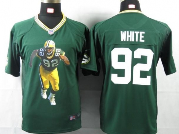 Kids Nike Green Bay Packers 92 White Green Portrait Fashion Game Jerseys Cheap